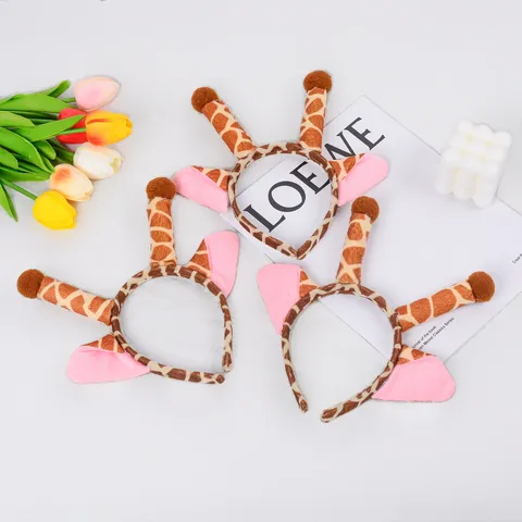 Leuke Giraffe Haarband Dieren Haarhoepel Pluche Cartoon Haaraccessoires Voor Vrouwen Meisjes Dagelijks Feest Haarstyling