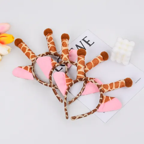 Leuke Giraffe Haarband Dieren Haarhoepel Pluche Cartoon Haaraccessoires Voor Vrouwen Meisjes Dagelijks Feest Haarstyling