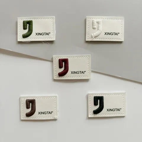 PU Leather Patches Embroidery Clothes Labels Garment Accessories Letter Logo Decorative Patches For Jackets Jeans Bags