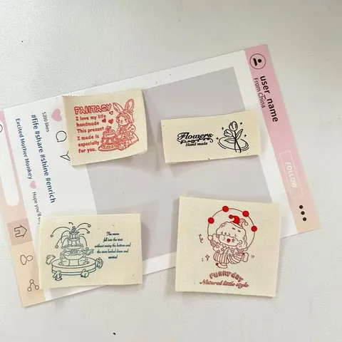 Pure Cotton Printed Labels Fabric Accessories DIY Sewing Decorative Patches For Clothes Bags Scarf Handmade Craft