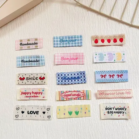 Korean Ins Style Cloth Labels Handmade Embroidered Sew On Patches DIY Clothing Garment Accessories Decorative Badges