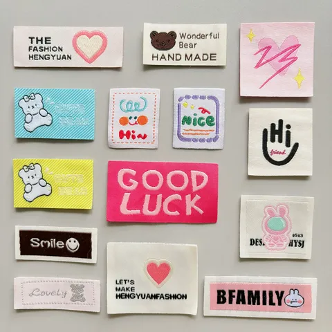 Woven Fabric Garment Labels Embroidered Patches For Clothing Shoes Hats Bags Decorative DIY Sewing Accessories Applique