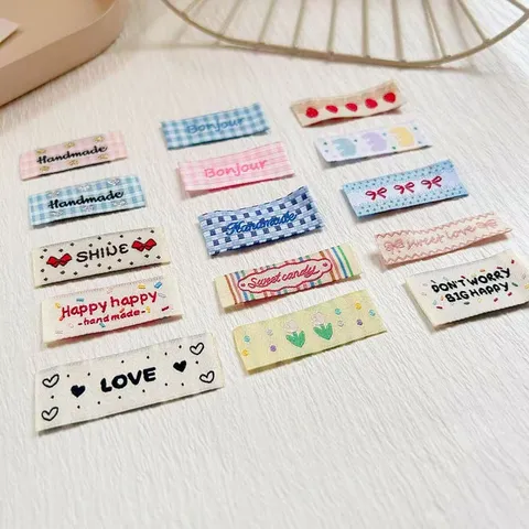 Korean Ins Style Cloth Labels Handmade Embroidered Sew On Patches DIY Clothing Garment Accessories Decorative Badges