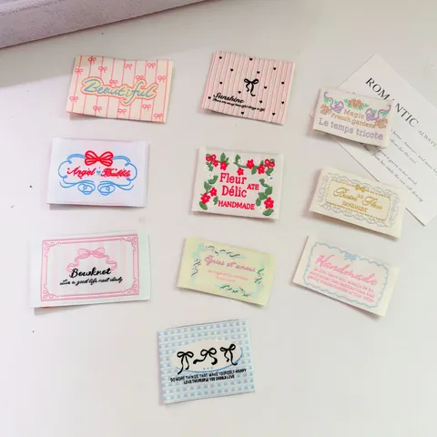 French Style Large Woven Label Embroidered Patch DIY Clothing Bag Scarf Sewing Accessory Decorative Applique