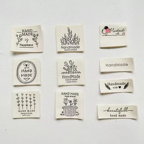 Pure Cotton Handmade Cloth Labels Folded Decorative Labels For Clothing Socks Scarves DIY Sewing Accessories Craft Patches