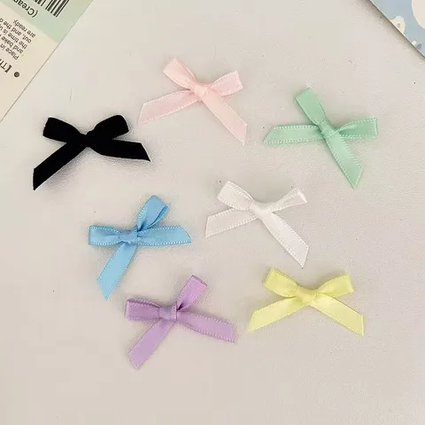 Handmade Mini Ribbon Bows Fabric Bowknot DIY Hair Accessories Gift Wrapping Clothing Decor Craft Supply
