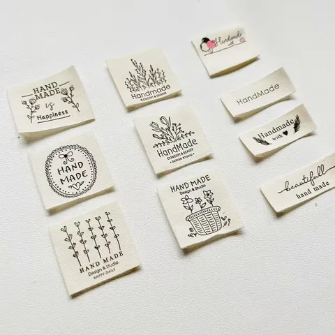 Pure Cotton Handmade Cloth Labels Folded Decorative Labels For Clothing Socks Scarves DIY Sewing Accessories Craft Patches