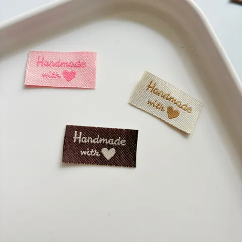 DIY Handmade Woven Labels Fabric Tags With Letters Sewing Accessories For Garments Clothing Hats Bags Craft Decor