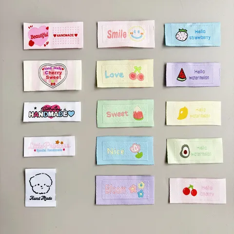 DIY Woven Fabric Label Cute Cartoon Embroidery Clothing Accessories Decorative Patches For Kids Garment Sewing Craft