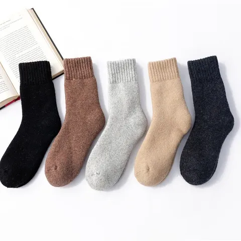 Herren Damen Winter Dicke Warme Wollsocken Thermische Crew Socken Kaltes Wetter Outdoor Sport Ausrüstung Einfarbig