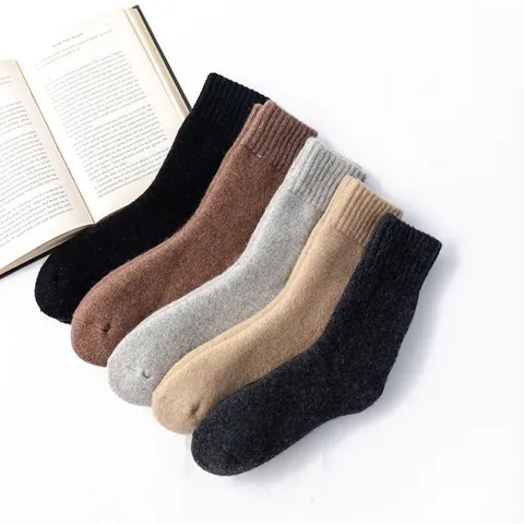 Herren Damen Winter Dicke Warme Wollsocken Thermische Crew Socken Kaltes Wetter Outdoor Sport Ausrüstung Einfarbig