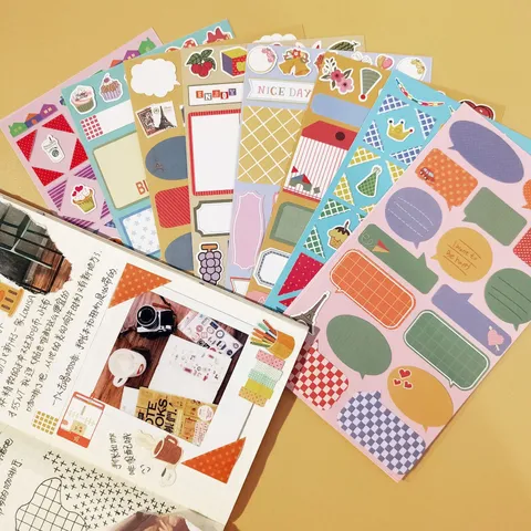 Lindo Papelería de Dibujos Animados Pegatina Papel de Escritura Decorativo Notas Adhesivas Para Diario Scrapbook Planificador DIY Suministros