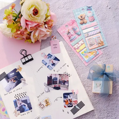 Vaporwave Ins Style Decorative Sticky Notes Creative Study Bookmark Hand Ledger Paper Sticky Notes Set