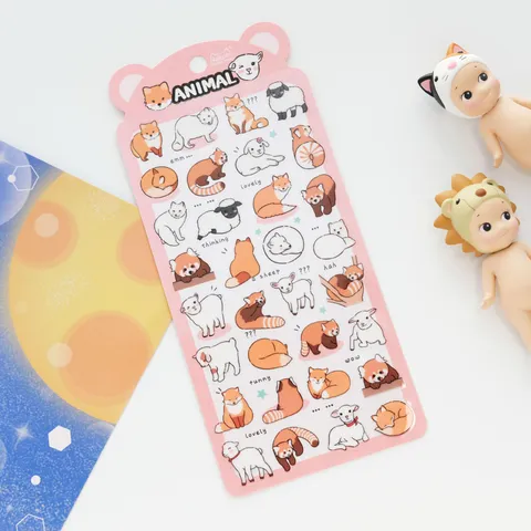 Pegatinas De Animales Lindo PVC Impermeable Dibujos Animados Panda Perro Gato Pájaro Ardilla Para Teléfono Botella De Agua