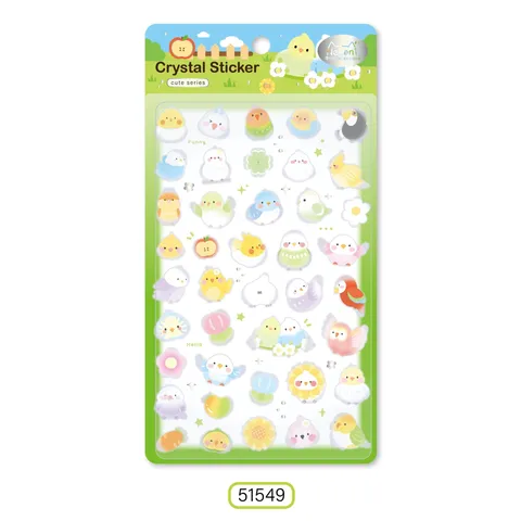 Lindo Adhesivo de Dibujos Animados en Relieve 3D Pegatinas Impermeables de Resina Epoxi de Cristal Para Decoración de Teléfono Diario