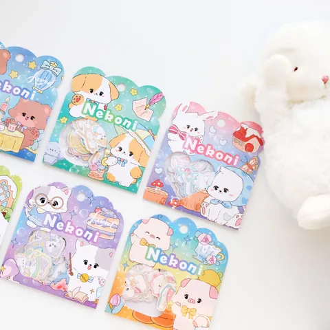 Pegatinas Láser De Animales De Dibujos Animados Lindo Pegatinas De Papelería Decorativa Kawaii Para Diario