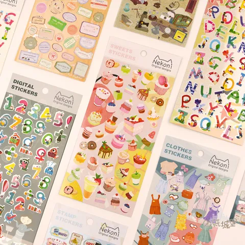 Pegatinas Decorativas Tema Viaje Sello Moda Comida Retro Lindo Diario Álbum Journal Scrapbooking DIY Manualidades
