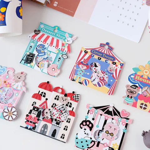 Lindos Pegatinas Decorativas de Diario de Chica de Dibujos Animados DIY Scrapbooking Paquete de Pegatinas de Papel Para Oficina Escuela Manualidades