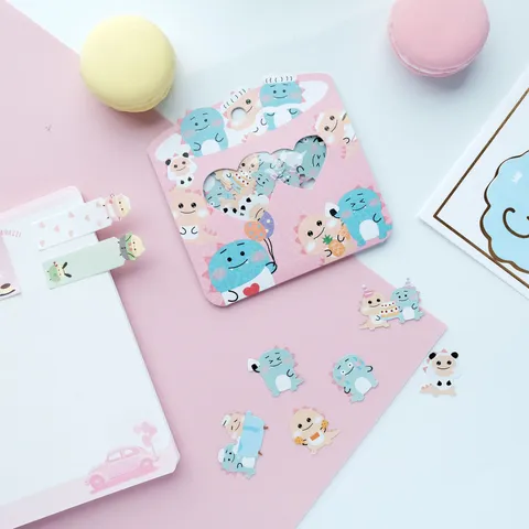 Paquete de Pegatinas de Animales de Dibujos Animados Mini Lindo Gato Perro Panda Dinosaurio Pájaro Conjunto de Papelería DIY Decoración de Teléfono