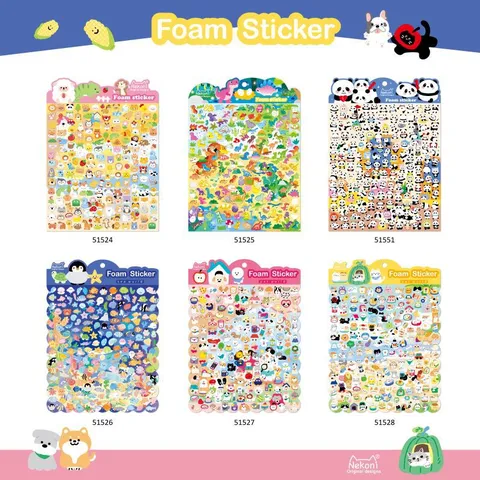 Lindos Mini Animales Panda Perro 3D Pegatinas de Espuma Pegatina Decorativa de Dibujos Animados Para Taza De Teléfono