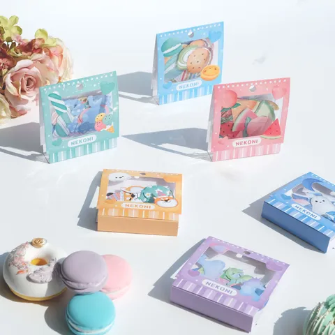 Bonitas Pegatinas de Papel para Diario Álbum de Recortes Suministros de Papelería Decorativa para Tema Fruta Pastel Océano Manualidades