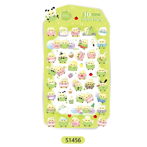 Pegatinas Decorativas con Tema de Animales en Relieve 3D Pegatinas de Dibujos Animados de PVC Impermeables para Teléfono Álbum de Recortes Botella de Agua