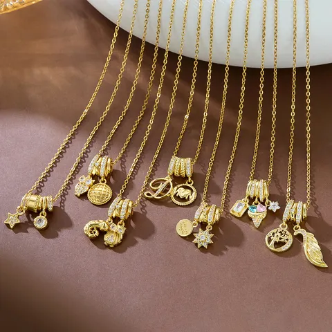 Minimalist Stainless Steel Heart Pendant Necklace For Women Gold Plated Rhinestone Clavicle Chain Fashion Jewelry