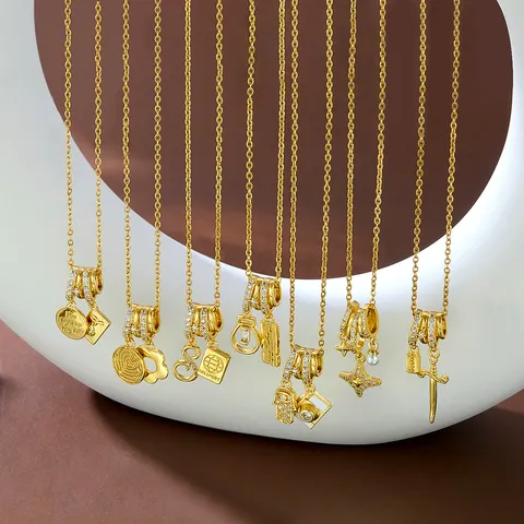 Minimalist Stainless Steel Heart Pendant Necklace For Women Gold Plated Rhinestone Clavicle Chain Fashion Jewelry
