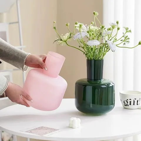 Modern Minimalist Glass Vase Ins Style Decorative Flower Vase For Living Room Home Tabletop Hydroponic Vase