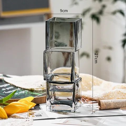 Creative Displaced Transparent Glass Vase Luxury Desktop Ornament Hydroponic Flower Arrangement Home Decor
