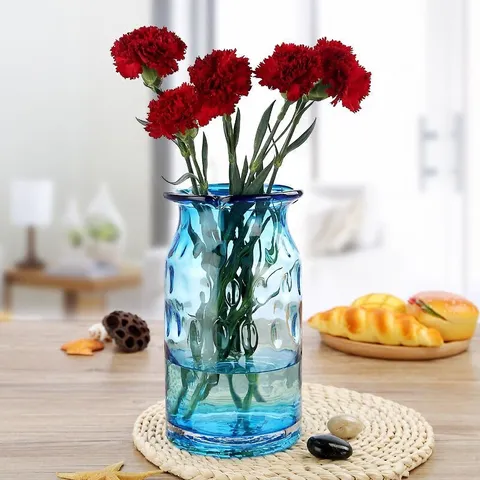 Modern Minimalist Creative Transparent Glass Small Vase Hydroponic Green Dill Fresh Flower Vase Desktop Decorative Glass Vase