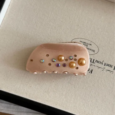 Pinza de Pelo de Acetato Vintage Con Strass Perla Artificial Estilo Coreano Elegante Horquilla Semicírculo Cuadrado para Mujeres Accesorios para Cabello