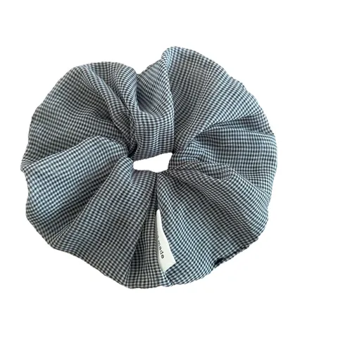 Elegant Plaid Scrunchie Fabric Plaid Pattern Hair Tie Handmade Hair Band Soft Mesh Ponytail Holder For Women Casual Hair Accessories