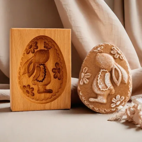 Retro Beech Wood Cookie Mold Carved Biscuit Baking Stamps Tools For Christmas Kitchen Cake Decoration Gingerbread Pastry Embossing