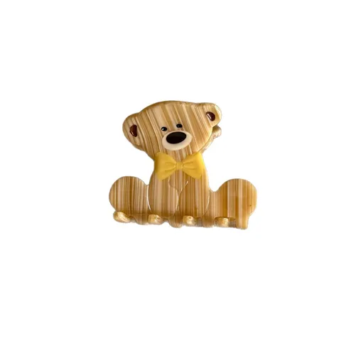 Cute Acetate Bear Hair Claw Clip For Women Sweet Cartoon Animal Bowknot Shark Clip Hairpin Hair Accessories