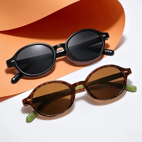Occhiali da Sole alla Moda con Montatura Piccola Ovale Retrò Stile Coreano Montatura per Occhiali Anti Luce Blu per Uomo Donna