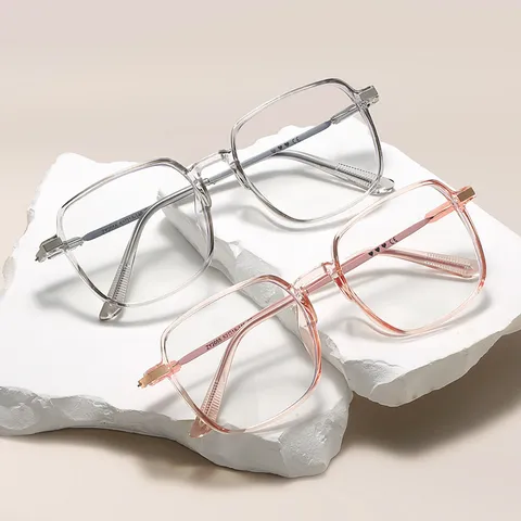 Modern Square Frame Blue Light Blocking Glasses Memory Plastic Metal Optical Eyewear Frames For Women Men Office Daily Glasses