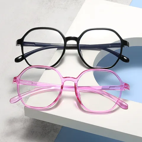 Trendige Polygon Anti-Blaulicht Brillengestelle Für Damen Herren Geometrische Klare Linse Vollrand Optische Brillengestelle Für Computer