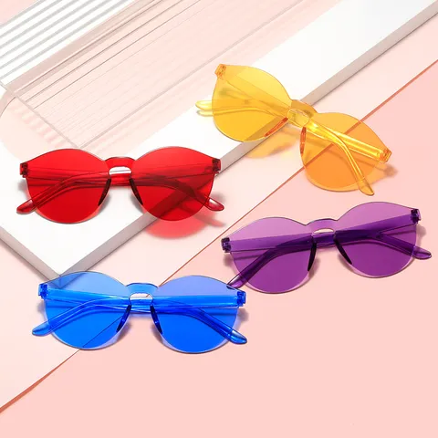 Gafas de Sol de Moda Sin Montura de Una Pieza Para Hombres Mujeres Y2K Protección UV Lentes Claras Gafas Fiesta Viaje