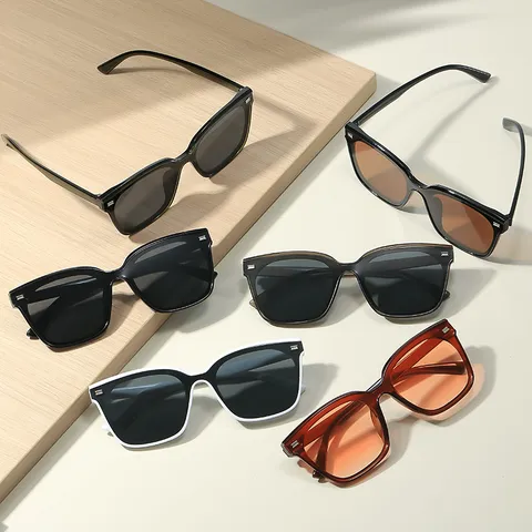 Fashion Oversized Square Sunglasses For Women Men Plastic Metal Frame Resin Lens UV400 Protection Sun Glasses