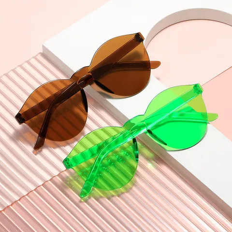 Gafas de Sol de Moda Sin Montura de Una Pieza Para Hombres Mujeres Y2K Protección UV Lentes Claras Gafas Fiesta Viaje