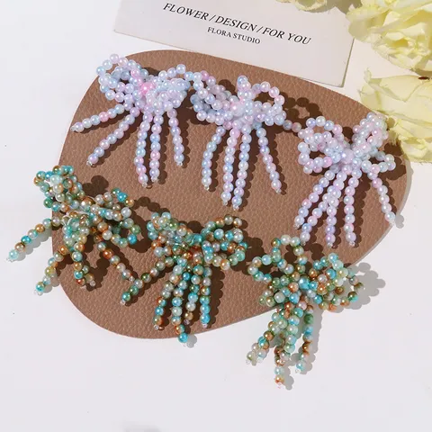 Handmade Beaded Crystal Tassel Bowknot Patches DIY Craft Shoe Flower Phone Case Clothing Decoration Accessories