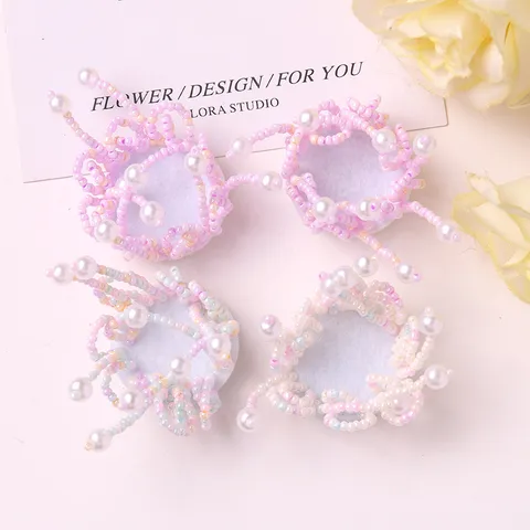 Cuentas de Vidrio Hechas a Mano Borla Flor Accesorios de Joyería DIY Zapatos Clog Ropa Equipaje Decoración de Cabello