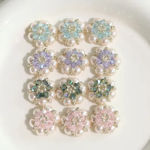 Lujo Ligero Francés Perla Artificial Flor de Cristal Accesorios DIY Pendientes Dulces Accesorios para el Cabello Partes de Zapatos