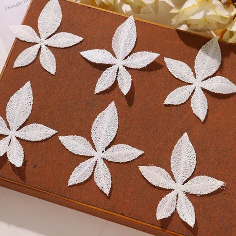French Vintage White Lace Embroidered Flower DIY Seaside Vacation Style Earrings Hair Accessories Apparel Accessories