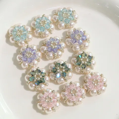 Lujo Ligero Francés Perla Artificial Flor de Cristal Accesorios DIY Pendientes Dulces Accesorios para el Cabello Partes de Zapatos