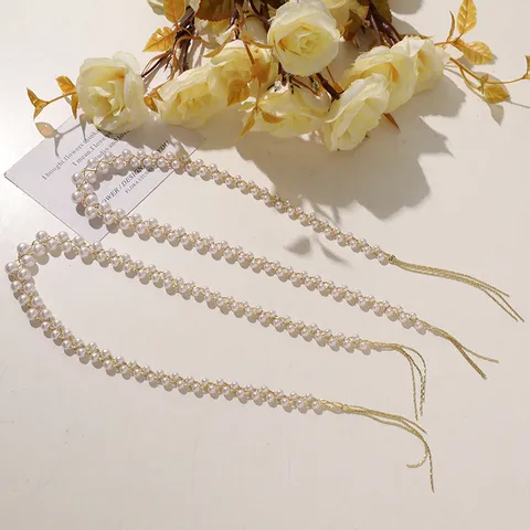 Zoete Mode Dubbellaagse Kunstparel Ketting Glas Kralen DIY Hanfu Haaraccessoire Sieraden