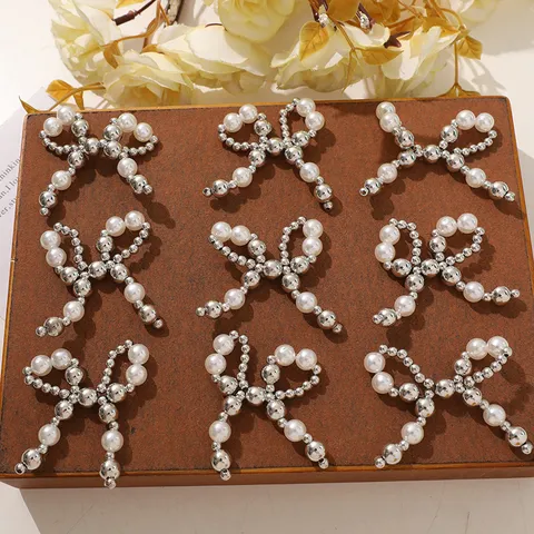 Ballett Stil Künstliche Perle Schleife DIY Zubehör Glas Perlen Schuhblume Schlüsselanhänger Handykette Handwerk Schmuck