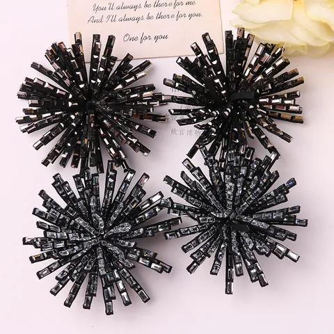 Rhinestone Firework Flower Patches Handmade Woven DIY Craft Applique For Clothes Shoes Hats Hair Accessories