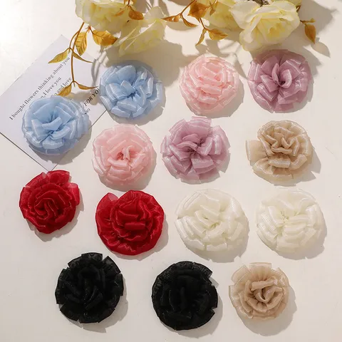 Stile Coreano Petali Multiplo Tinta Unita Rete Fiore DIY Fermaglio per Capelli Cappello Indumento Accessorio Fornitura Artigianale